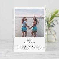 Will You Be My Maid of Honor | Modern Photo Card