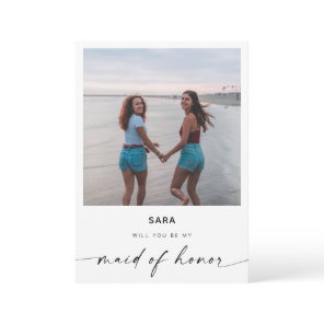 Will You Be My Maid of Honor | Modern Photo Card