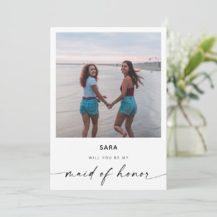 Will You Be My Maid of Honor   Modern Photo Card