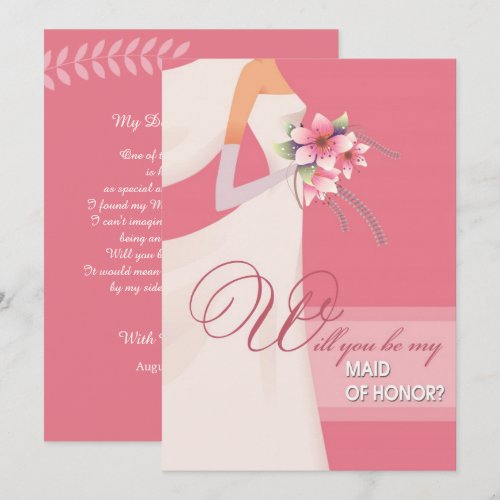 Will you be my Maid of Honor? Wedding Invitations