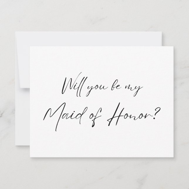 Will you be my Maid of Honor? MOH Proposal RSVP Card (Front)
