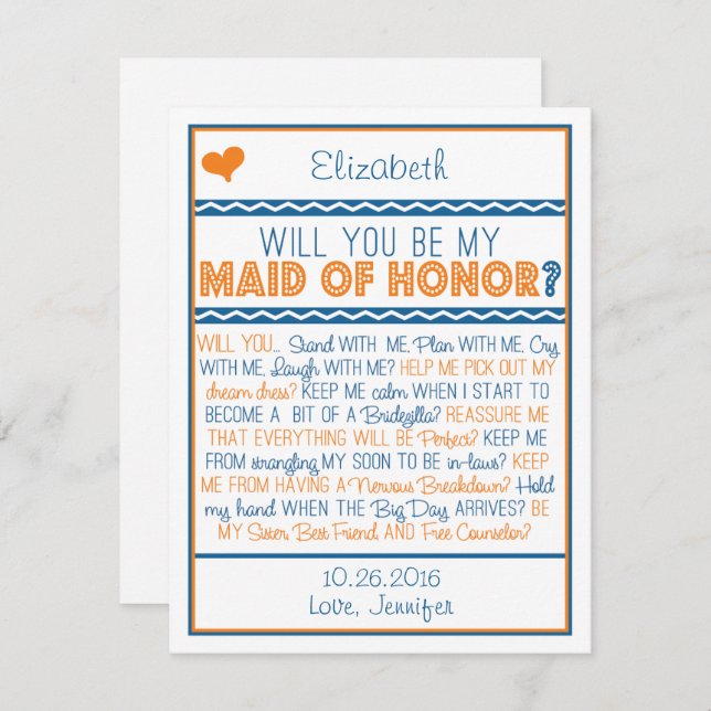 maid of honor poems