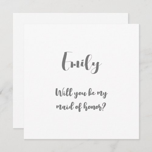 Will You Be My Maid Of Honor Note Card