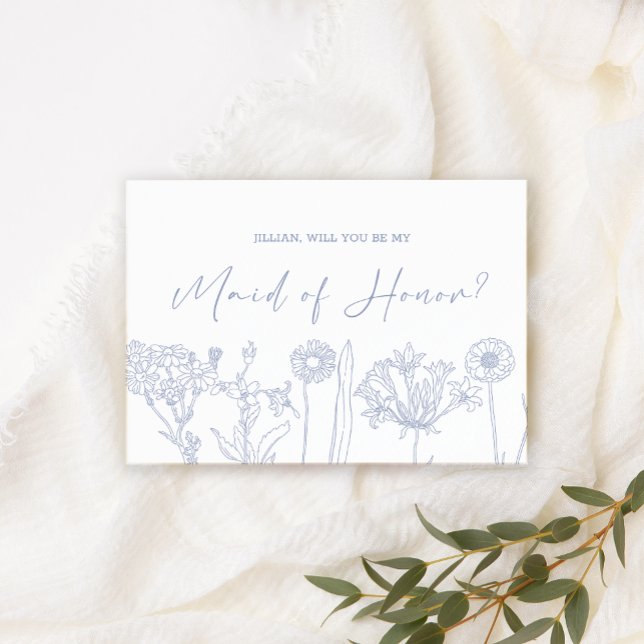 Will You Be My Maid of Honor Periwinkle Flowers (Creator Uploaded)