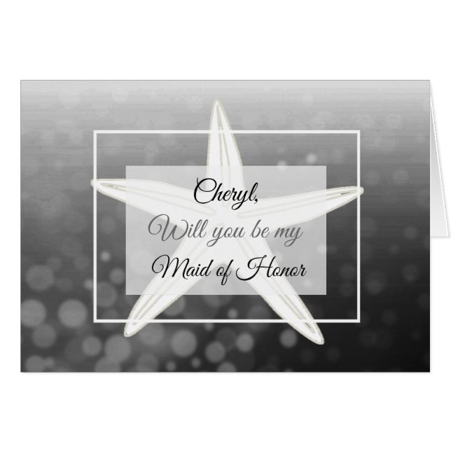 Will you be my Maid of Honor Personalized Card (Front Horizontal)