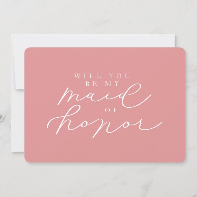 Will You Be My Maid of Honor Photo Proposal Card (Back)