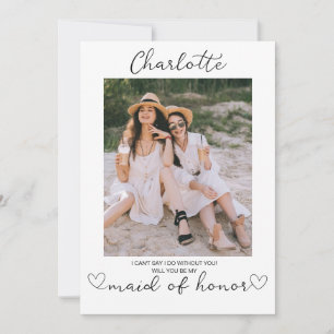 Will You Be My Maid of Honor Photo Proposal Card