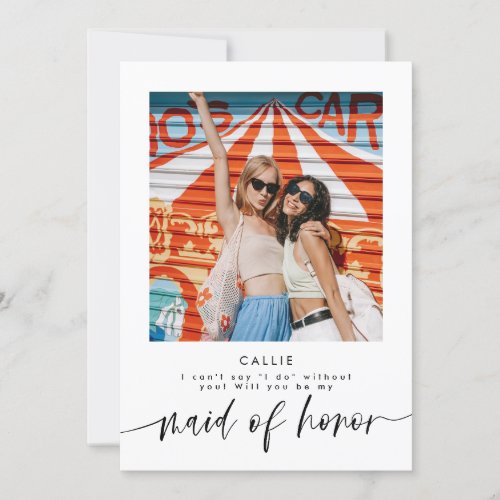 Will You Be My Maid Of Honor Photo Proposal Card