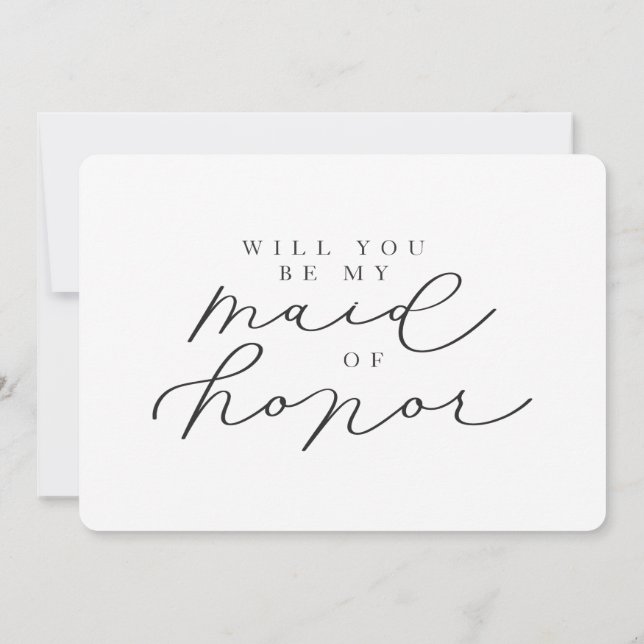 Will You Be My Maid of Honor Photo Proposal Card (Back)