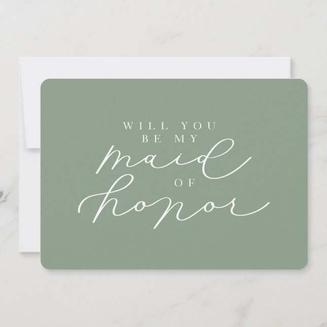 Will You Be My Maid of Honor Photo Proposal Card (Back)