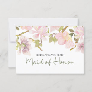 Will You Be My Maid of Honor Pink Blush Magnolia