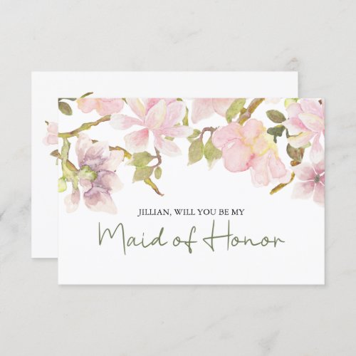 Will You Be My Maid of Honor Pink Blush Magnolia