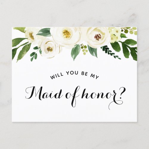 Will You Be My Maid Of Honor Proposal Announcement Postcard