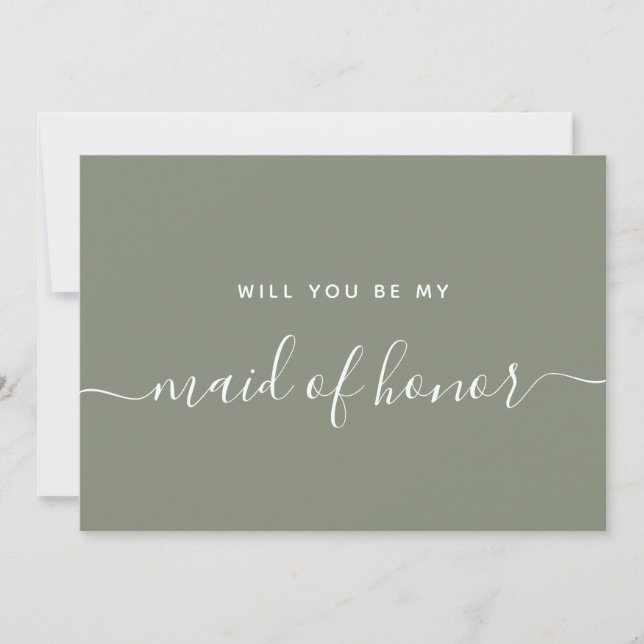 Will You Be My Maid Of Honor Proposal Bridal Party Invitation (Front)