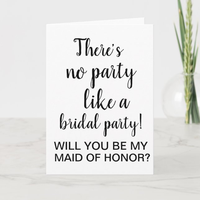 will you be my maid of honor proposal bridesmaid invitation (Front)