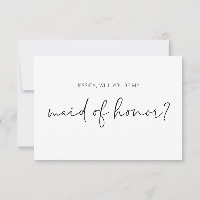 Will You Be My Maid of Honor Proposal Card (Front)