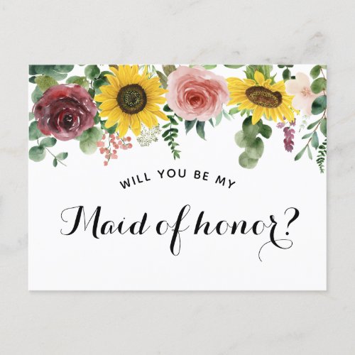 Will you be my maid of honor proposal card