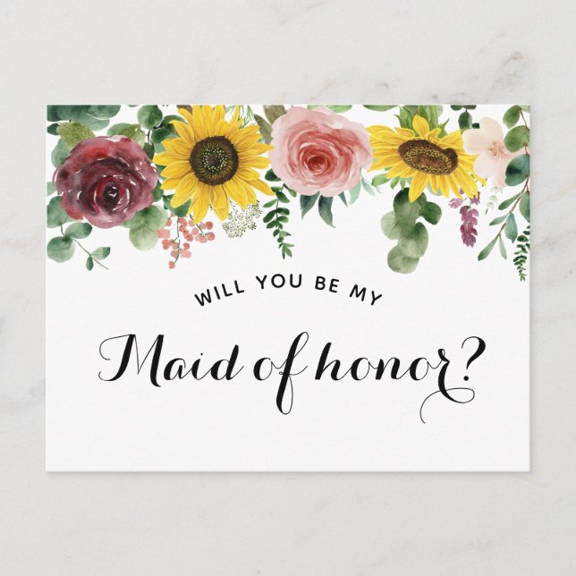 "Will you be my maid of honor?" proposal card (Front)