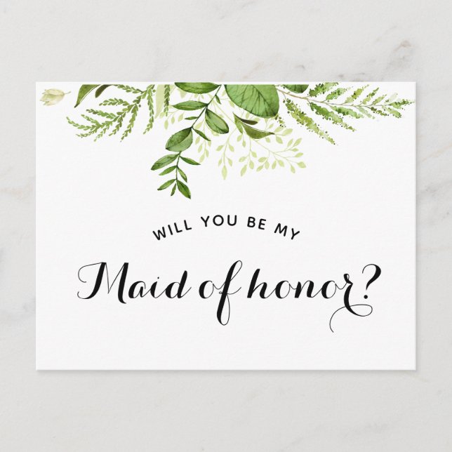 "Will you be my maid of honor?" proposal card (Front)