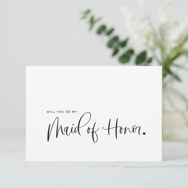 Will You Be My Maid of Honor Proposal Card (Standing Front)