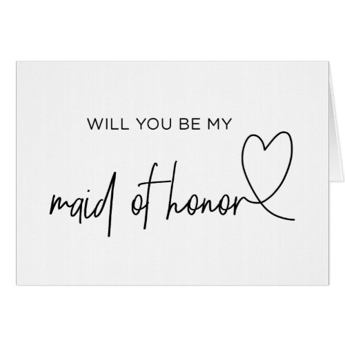 Will You Be My Maid of Honor Proposal Card
