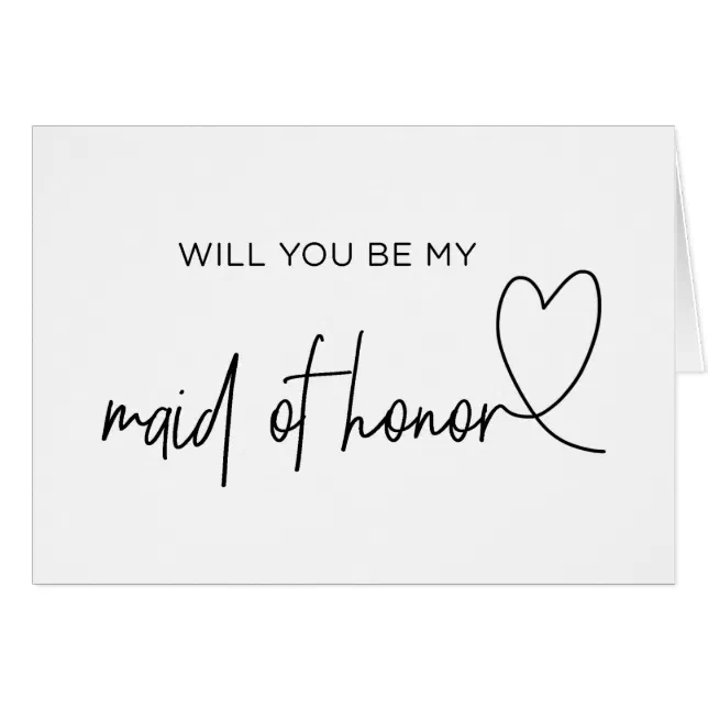 Will You Be My Maid of Honor Proposal Card Zazzle — free download