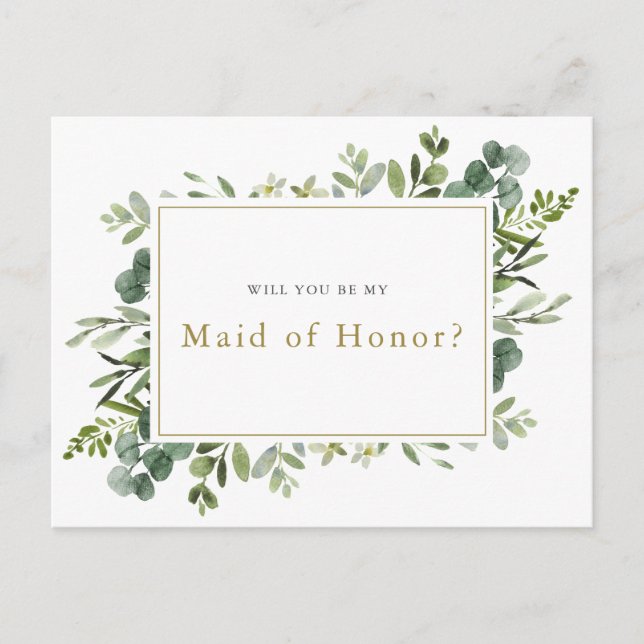 "Will you be my maid of honor?" proposal card (Front)
