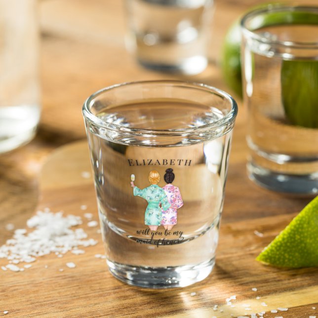 Will you be my Maid of Honor Proposal Gift Shot Glass (Creator Uploaded)