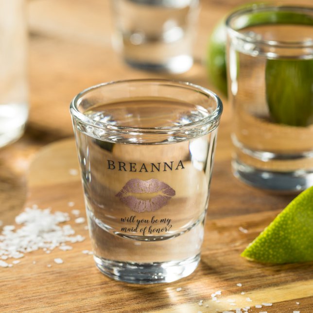 Will you be my Maid of Honor Proposal Gift Shot Glass (Creator Uploaded)