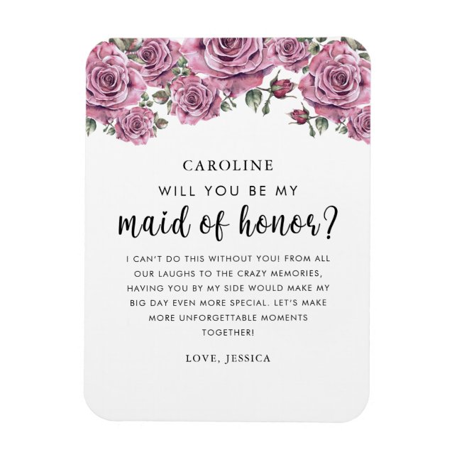 Will you be my Maid of honor proposal Magnet (Vertical)