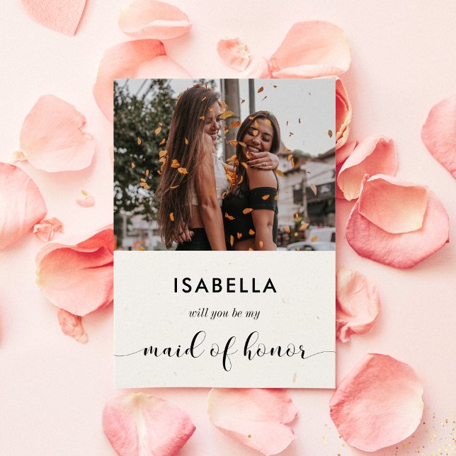 Will you be my Maid of honor proposal photo card (Creator Uploaded)