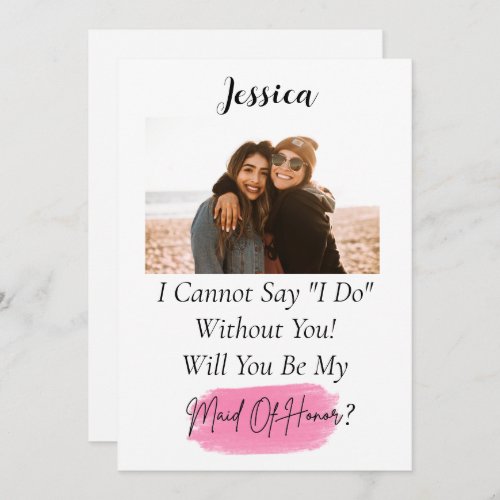 Will You Be My Maid Of Honor Proposal Photo  Holiday Card