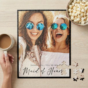 Will You Be My Maid of Honor? Proposal Photo Jigsaw Puzzle