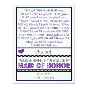 maid honor poem invitations zazzle