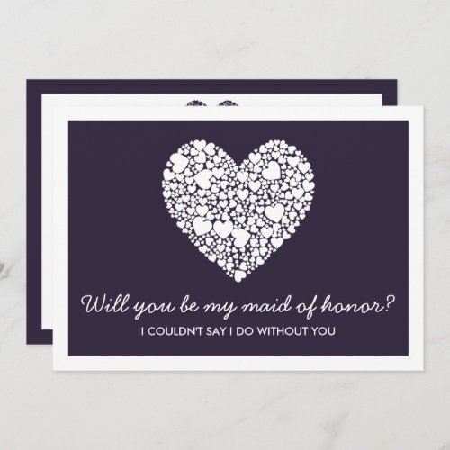 Will You Be My Maid Of Honor Purple Heart Card