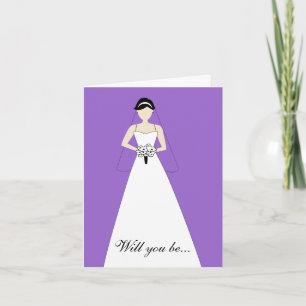 Will You Be My Maid of Honor? Purple Invitation