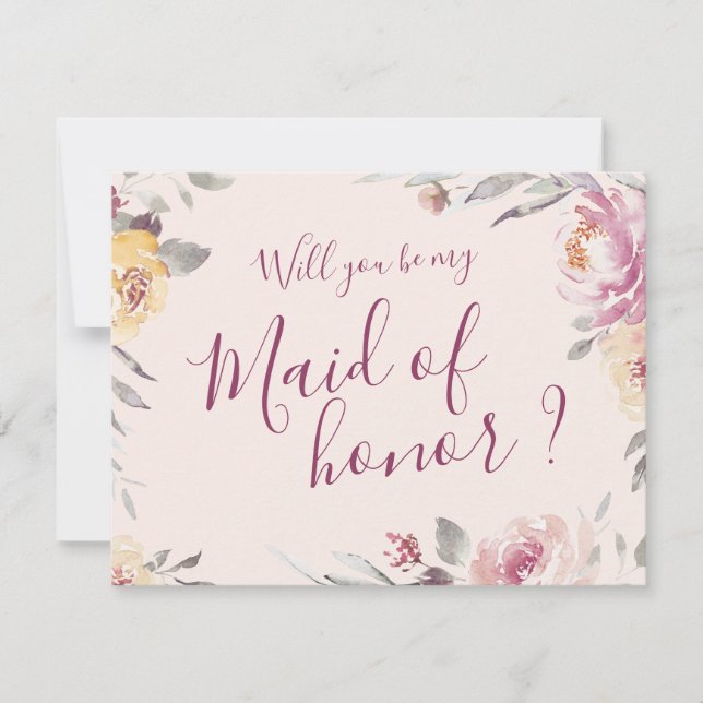 Will you be my maid of honor Romantic garden Invitation (Front)
