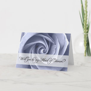 will you be my maid of honor? : rose invitation