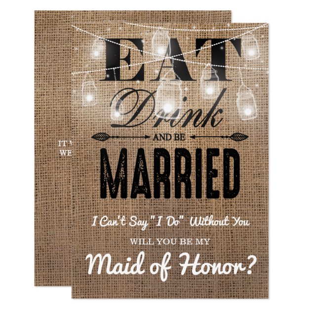 Will You Be My Maid Of Honor? | Rustic Bridesmaid Invitation