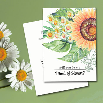 Will You Be My Maid Of Honor? Rustic Sunflower Invitation by YourWeddingDay at Zazzle