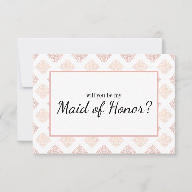 Will You Be My Maid of Honor Soft Peachy Blush Dam (Front)