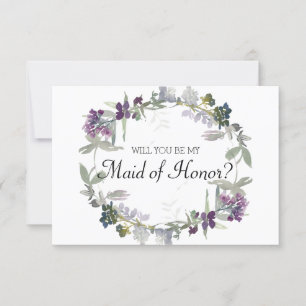 Will You Be My Maid of Honor Watercolor Lavender