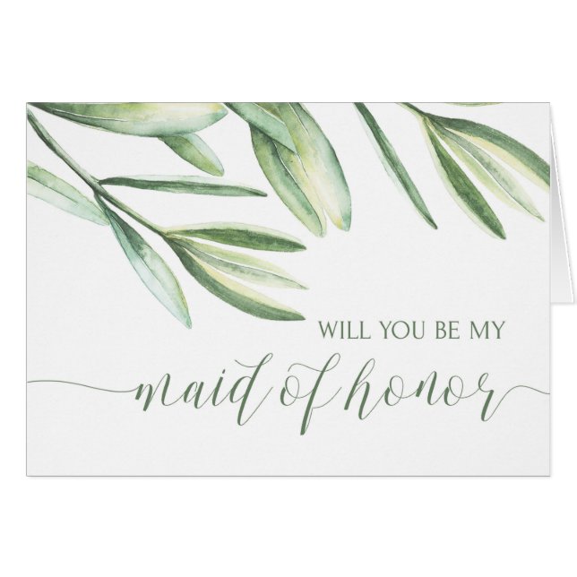 Will You Be My Maid of Honor Wedding Card (Front Horizontal)