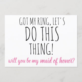 will you be my maid of honor? wedding proposal invitation