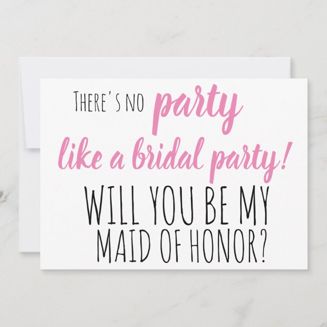 will you be my maid of honor? wedding proposal invitation (Front)