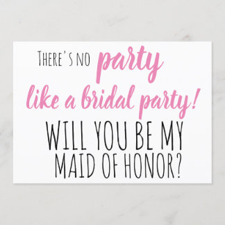 will you be my maid of honor? wedding proposal invitation