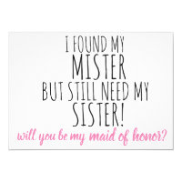 will you be my maid of honor? wedding proposal invitation