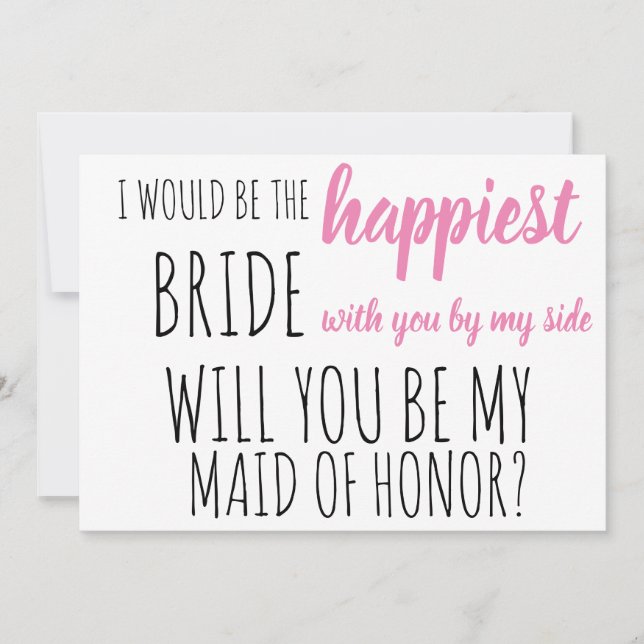 will you be my maid of honor? wedding proposal invitation (Front)