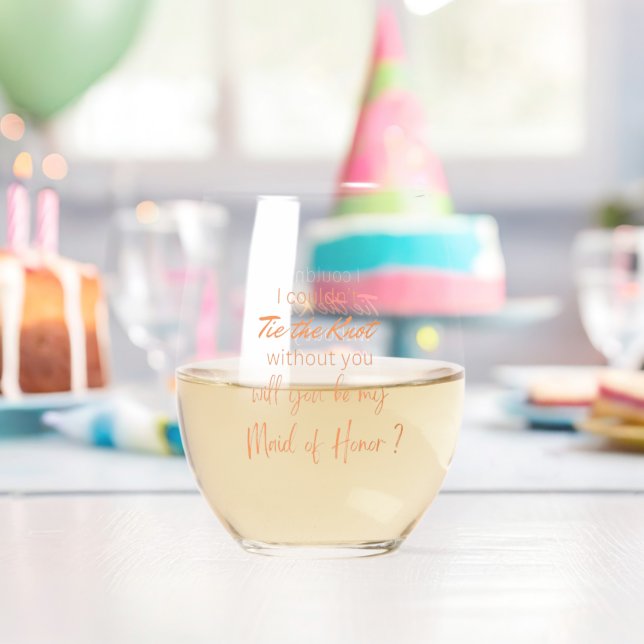 Will You Be My Maid of Honor ? wine Glass (Insitu (Birthday))