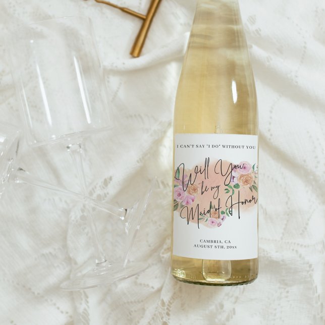 Will You Be My Maid of Honor? Wine Label (Creator Uploaded)